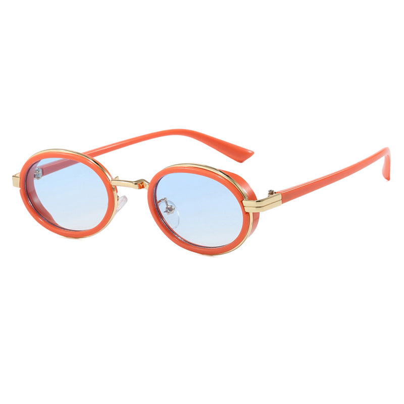 Damen runde Sonnenbrille mit leichten Gläsern und goldenen Akzenten Brehn