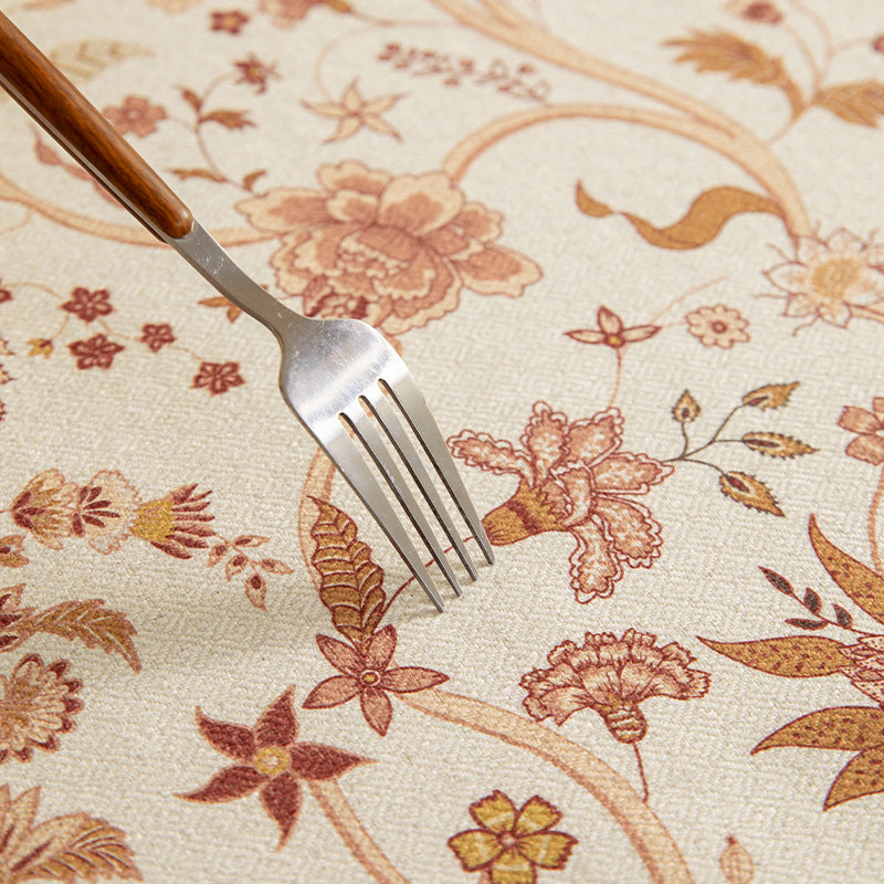 Beschichtete Tischdecke im Vintage-Blumenmuster aus Baumwollmischung Brehn