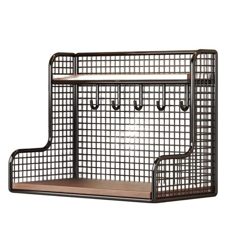 Wandmontierter Doppelregalorganisator mit Haken Brehn
