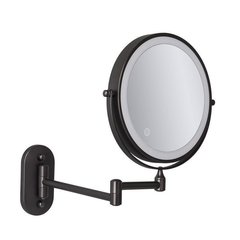 Brehn | Wiederaufladbarer wandmontierter Rasier Spiegel | 360° Drehung. 1X/10X Vergrößerung und verstellbare LED-Beleuchtung zur Nutzung im Badezimmer