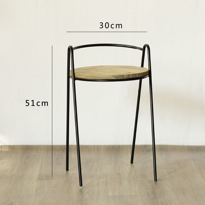 Moderner Hocker mit Holzsitz und Metallgestell Brehn