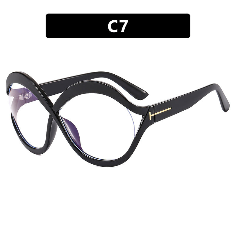 Damen extravagante Cat-Eye Sonnenbrille mit geschwungenem Rahmen Brehn