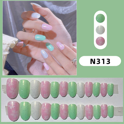 Blumenmuster Press-On Nagelset