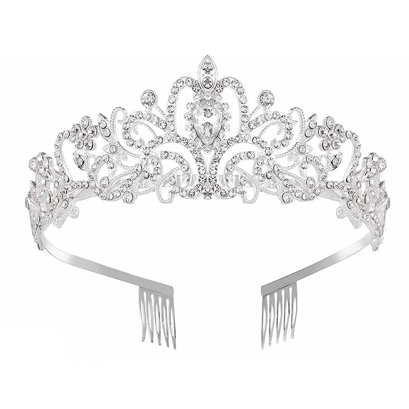 Damen Funkelnde Kristall-Tiara mit filigranem Design Brehn