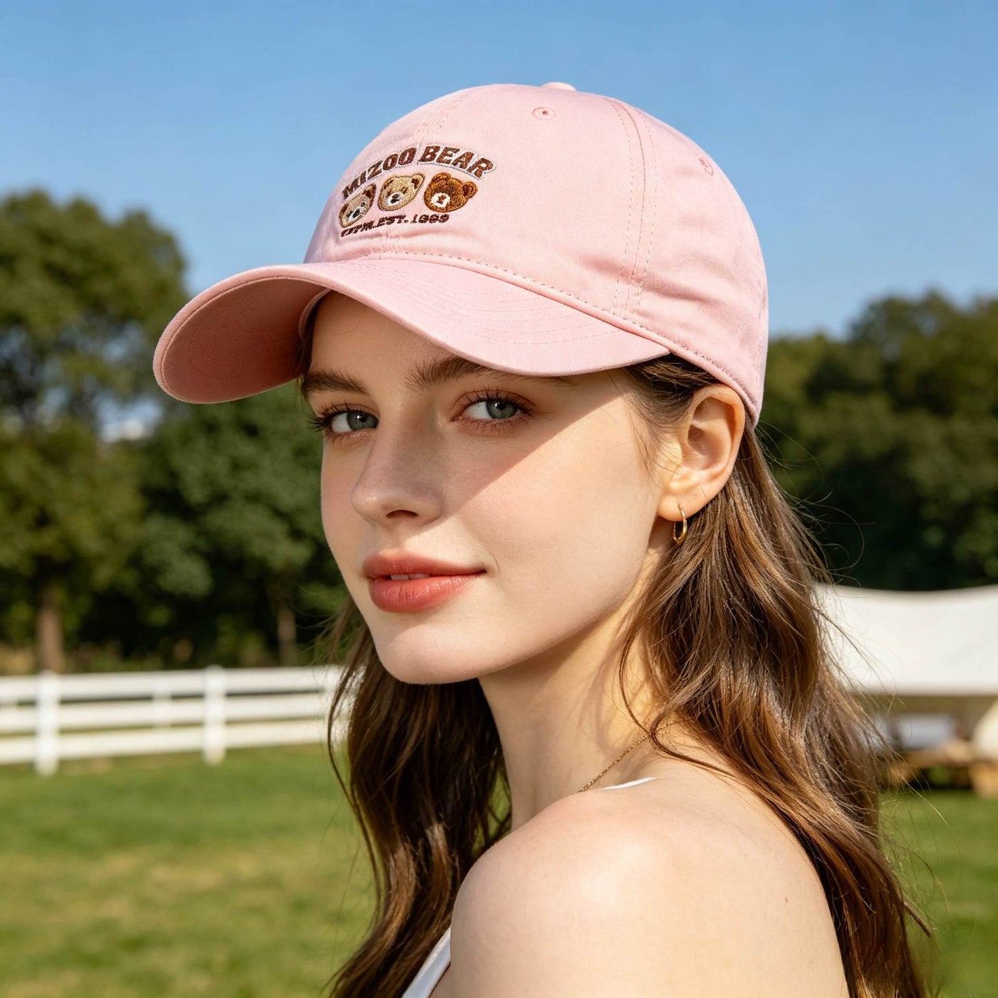 Damen verspielte Baumwollcap mit gesticktem Tierdesign Brehn