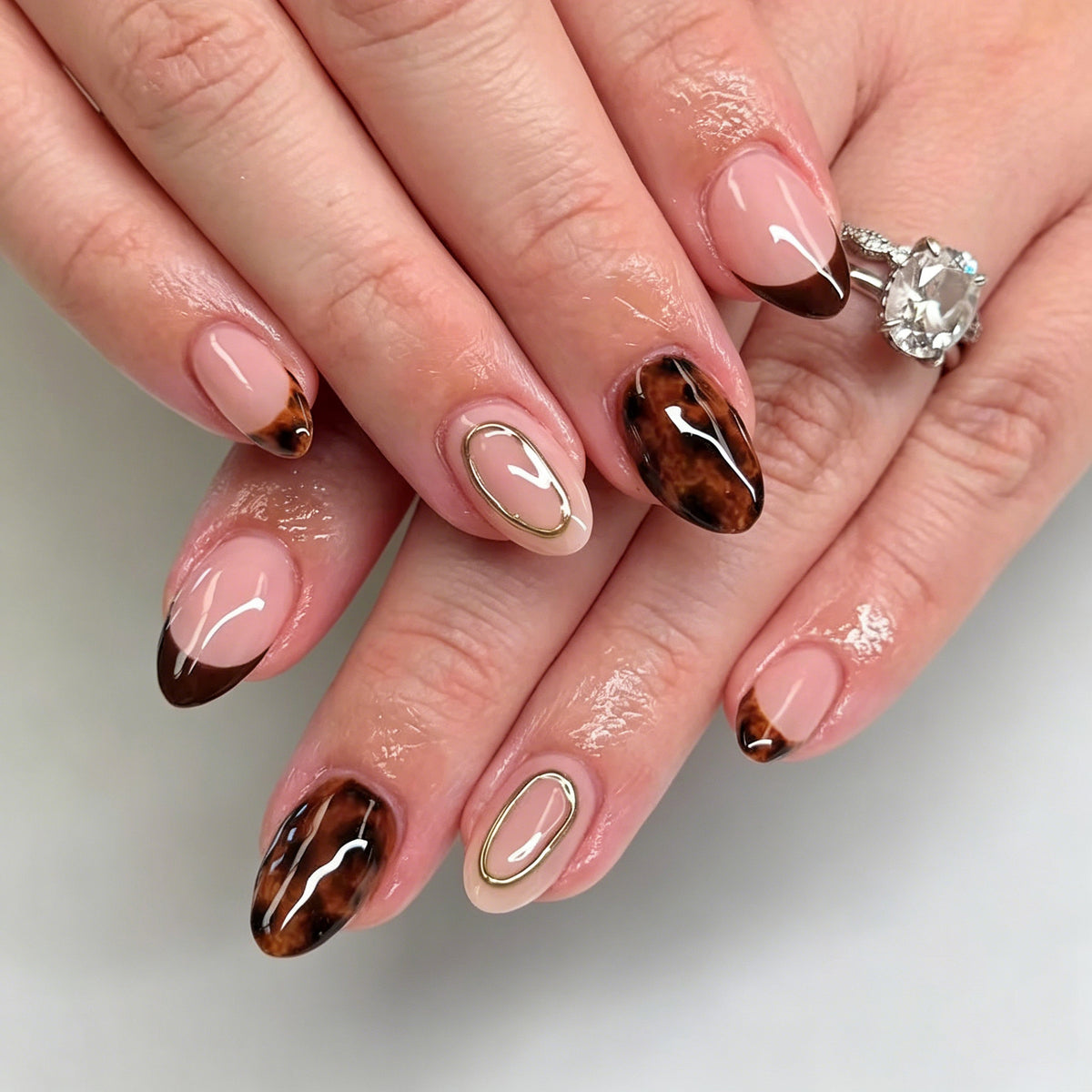 Künstlerische French Tip Druck-Nägel