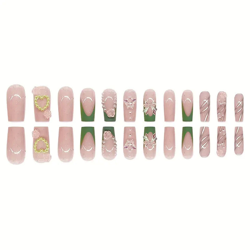 Dekorative Acryl-Blumen Press-On Nagelkunst Brehn