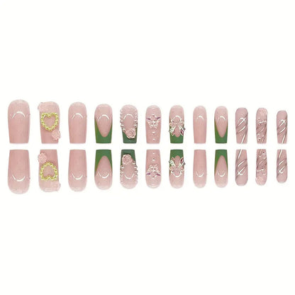 Dekorative Acryl-Blumen Press-On Nagelkunst Brehn