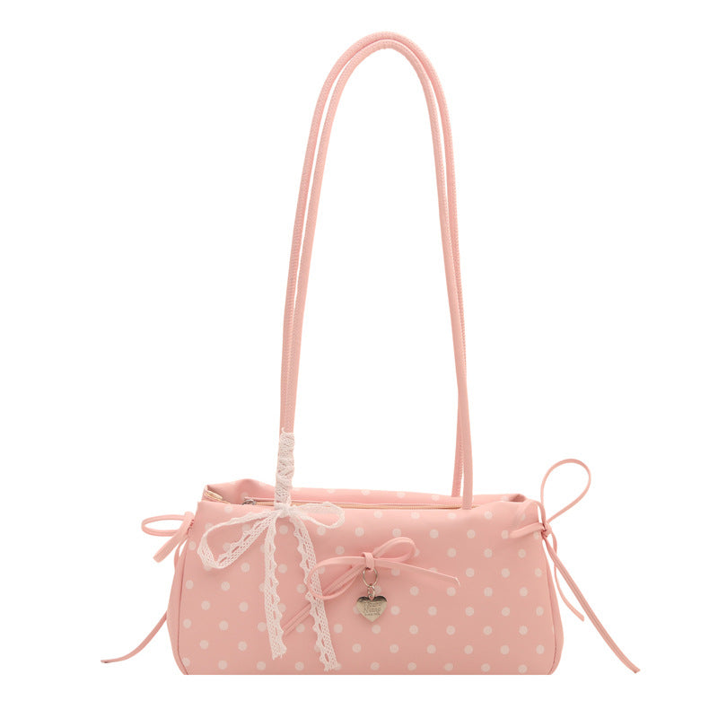 WoCharming Polka Dot Schleifen-Detail Handtasche Brehn
