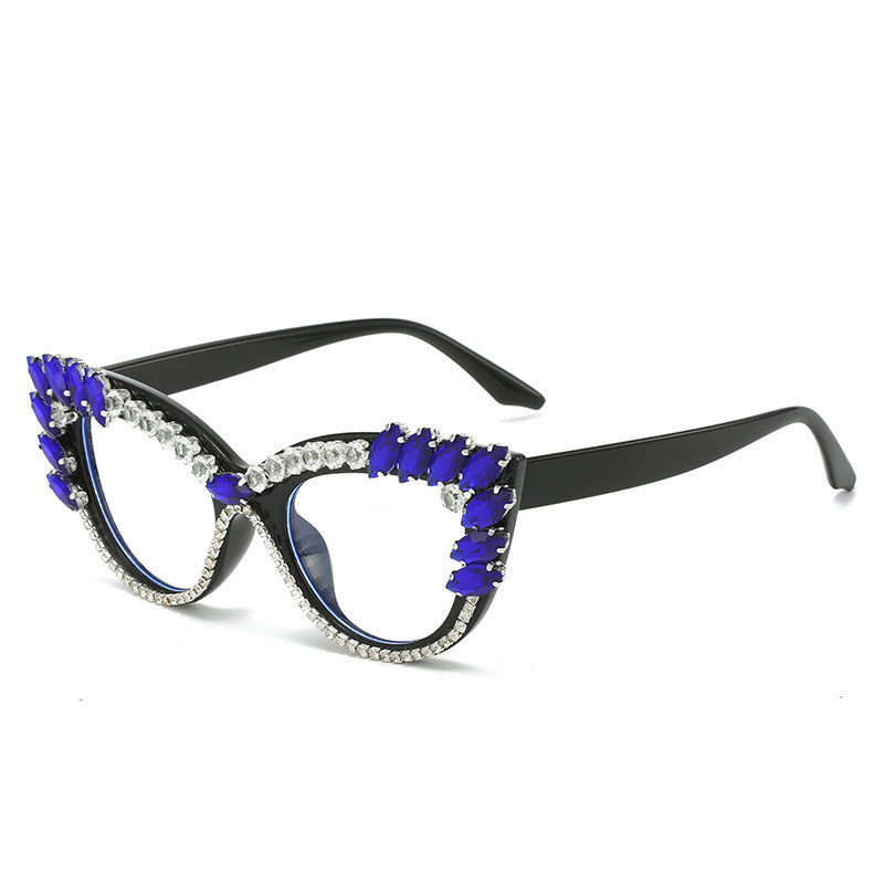 Damen Glamouröse Cat-Eye Sonnenbrille mit Kristallverzierung Brehn