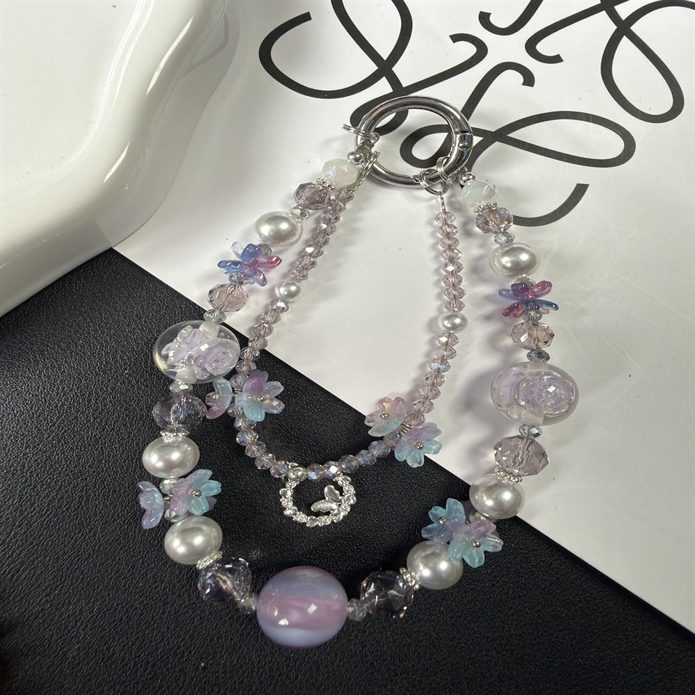 Florale Perlen Charm Halskette Brehn
