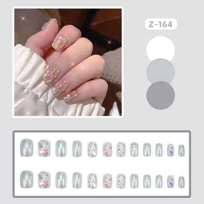 Glitzerndes Gel Press-On Nagelset Brehn