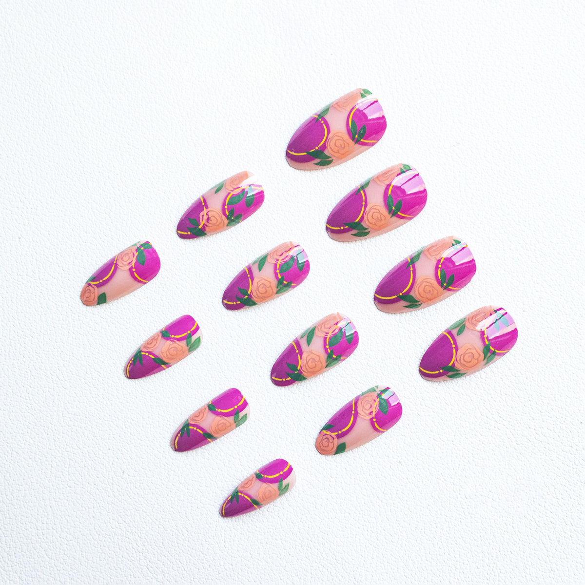 Floral Rose Acryl-Nagelkunst