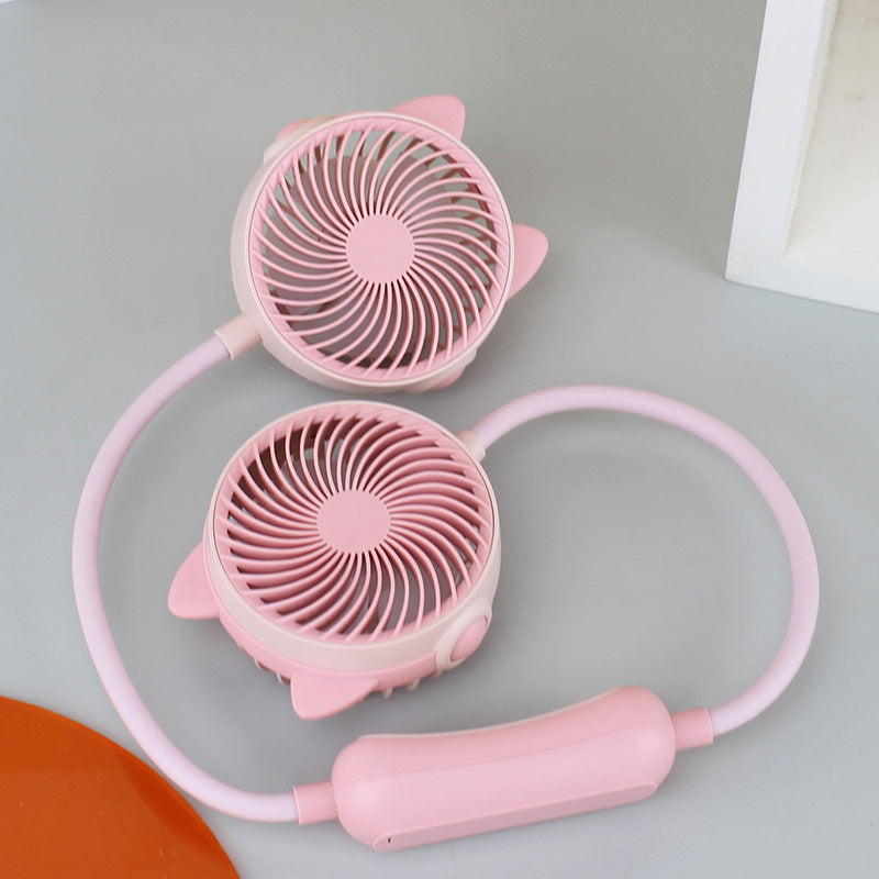 Damen Tragbarer Nack вентилятор mit Flexiblem Halter und Doppelventilator System Brehn