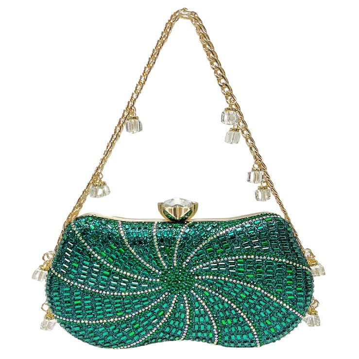 Glitzernde kristall-besetzte Abendhandtasche