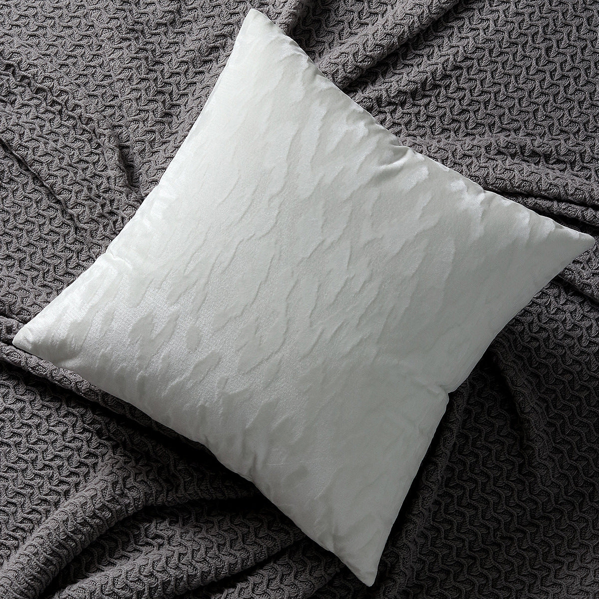 Plüschtexturierte Samtviereckige Wurfkissenbezüge mit geprägtem Tiermotiv-Jacquard