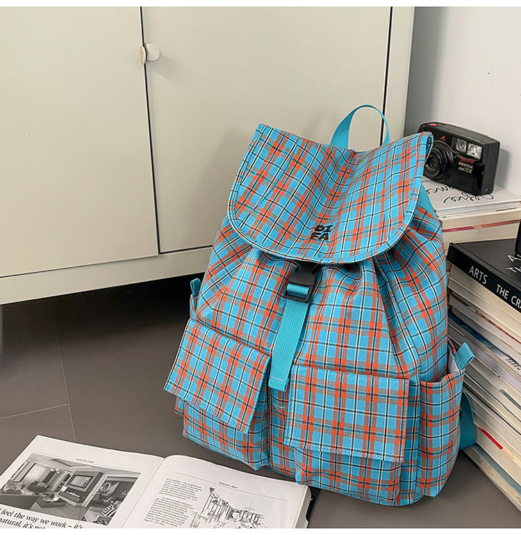Karierte Muster Utility Schulrucksack