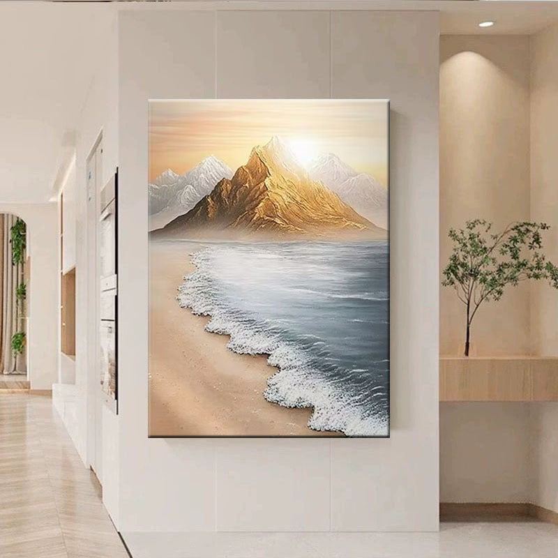 Szenische Berg-Meereslandschaft Leinwandkunst
