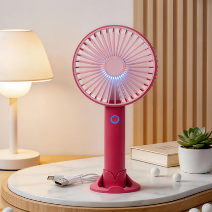 Damen tragbarer Tischventilator mit LED-Beleuchtung und USB-Ladefunktion Brehn