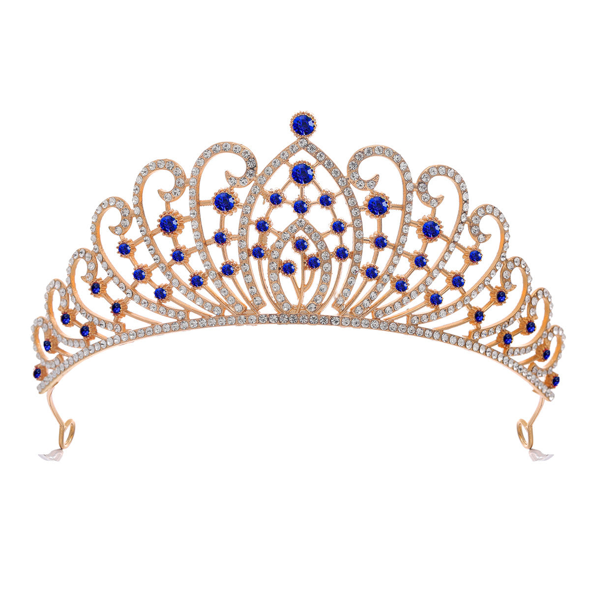 Damen Elegante Strass-Tiara mit floralen Details Brehn