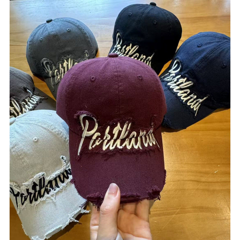 Unisex Distressed Baumwoll Baseballkappe Brehn