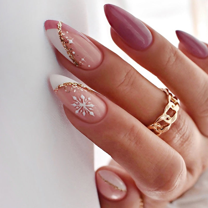 Kunstnagelset mit eleganten Farbverläufen und floralem Design Brehn