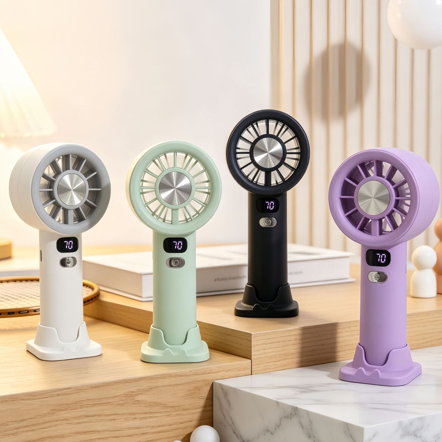 Tragbarer Handventilator mit Präziser Geschwindigkeitsregelung und Led-Anzeige Brehn