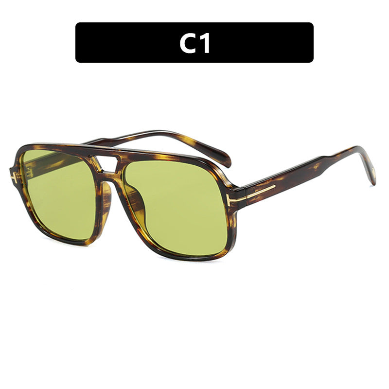Damen trendige Sonnenbrille mit quadratischem Rahmen und polarisierenden gelben Gläsern Brehn