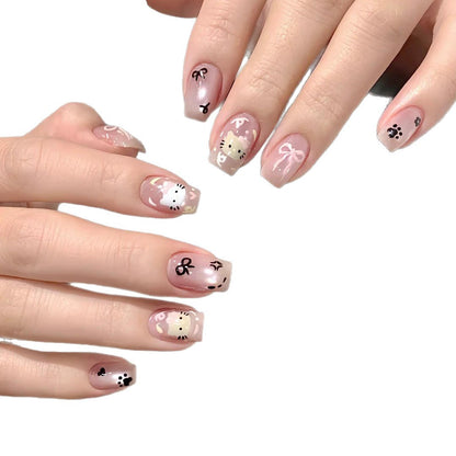 Süßes Hasen-Themen Press-On Nagelkunst Set Brehn