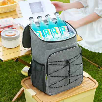 Damen Isolierter Kühlrucksack mit elastischen Außentaschen und ergonomischen Schultergurten Brehn