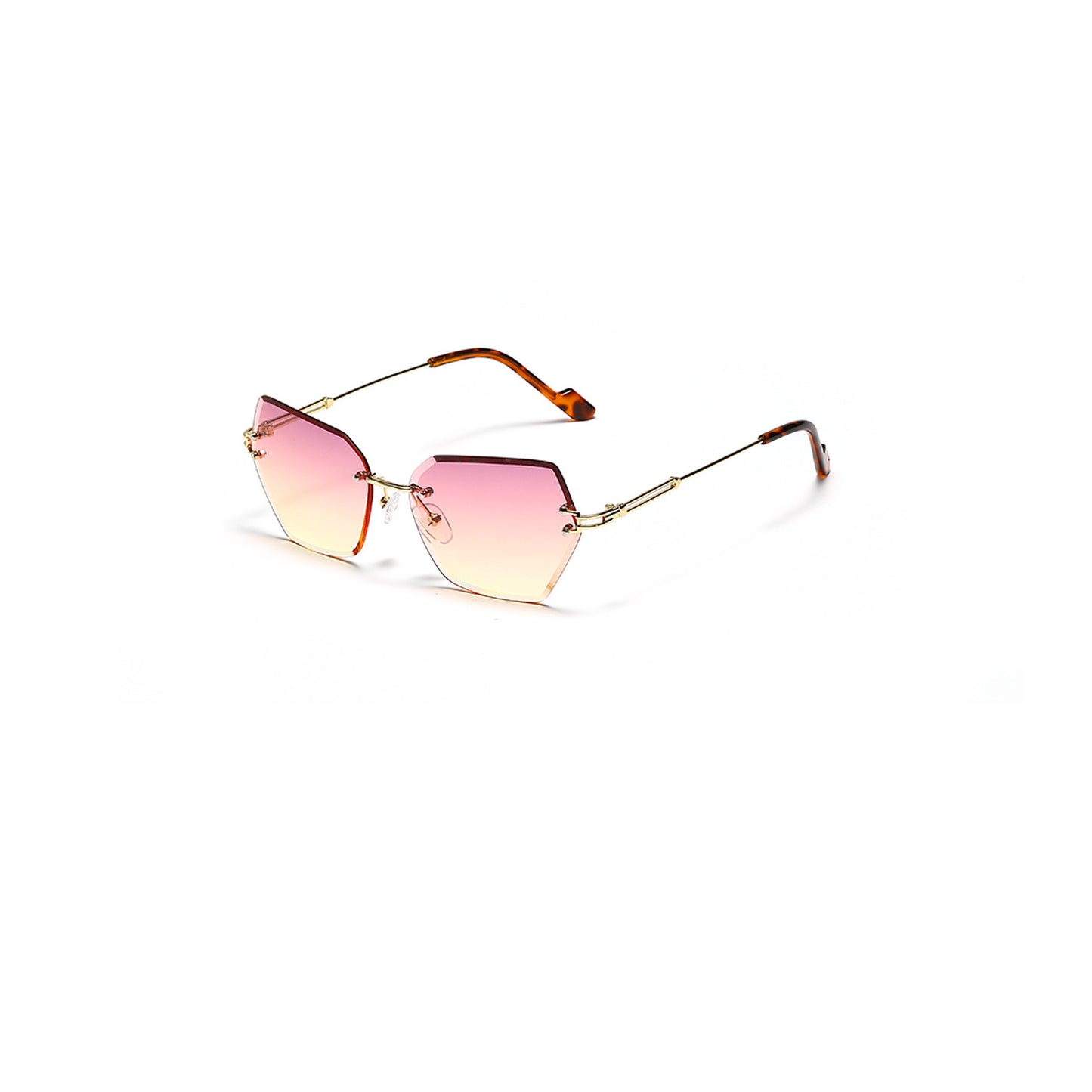 Damen moderne Sonnenbrille mit stilvollem sechseckigem Rahmen Brehn