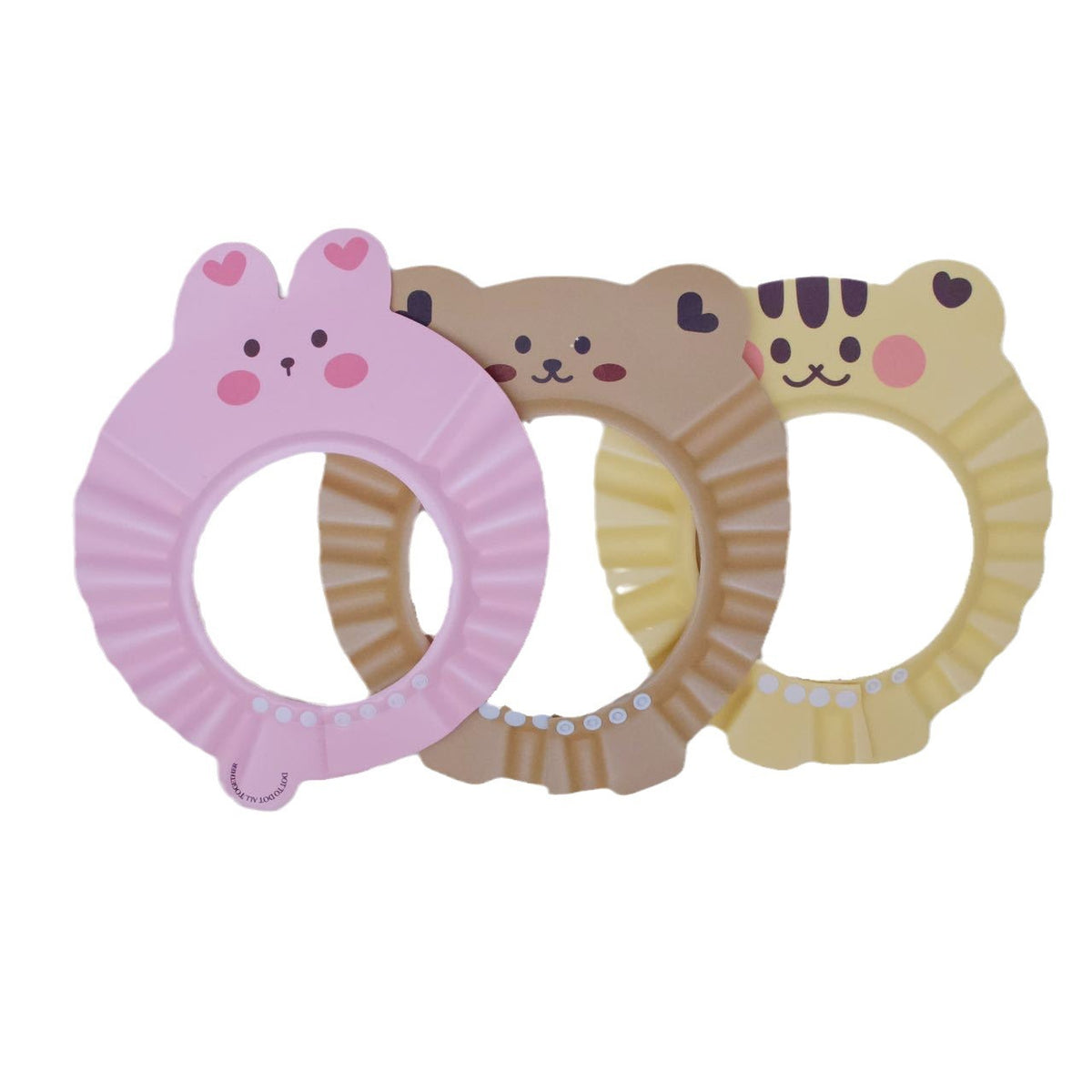 Baby-Bad Duschvisier mit verstellbarem Druckknopf und süßem Tier-Rüschendesign