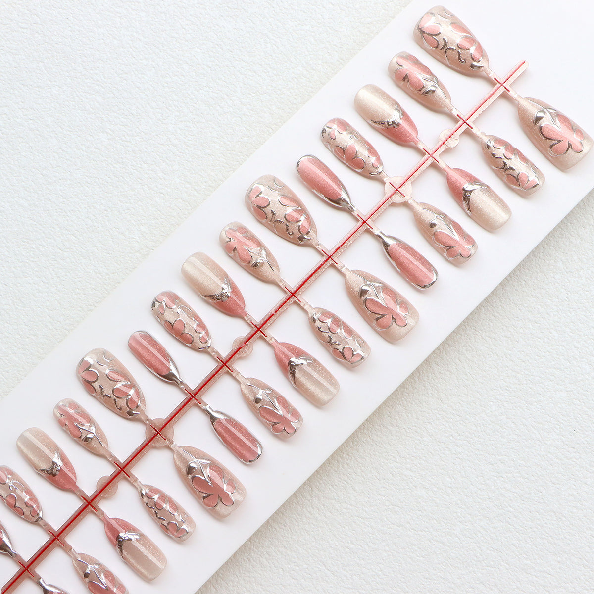 Elegantes floral design press-on nagel set Brehn