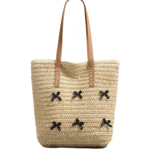 Geflochtene Basttasche mit Dekorativem Schleifendesign Brehn