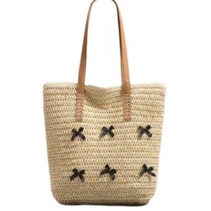 Geflochtene Basttasche mit Dekorativem Schleifendesign Brehn