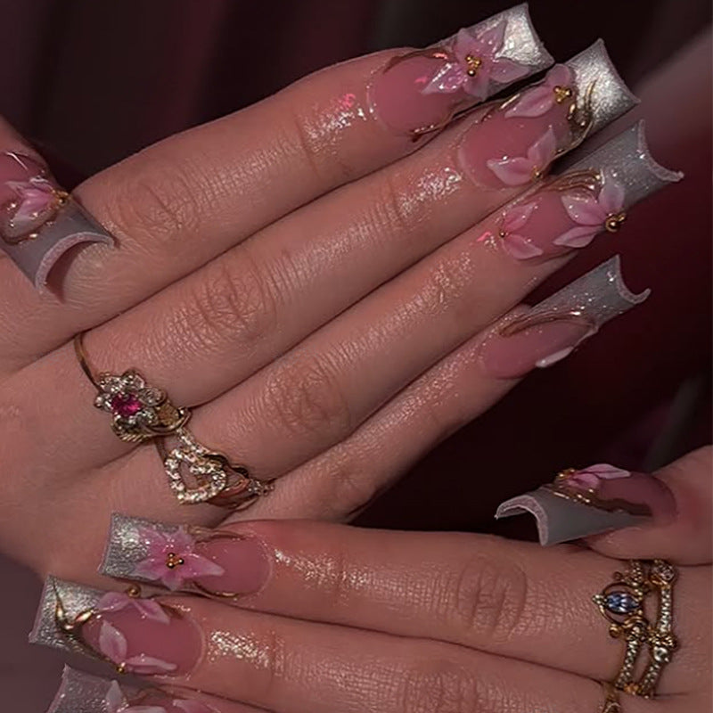 Florales dekoratives Press-On-Nagelset Brehn