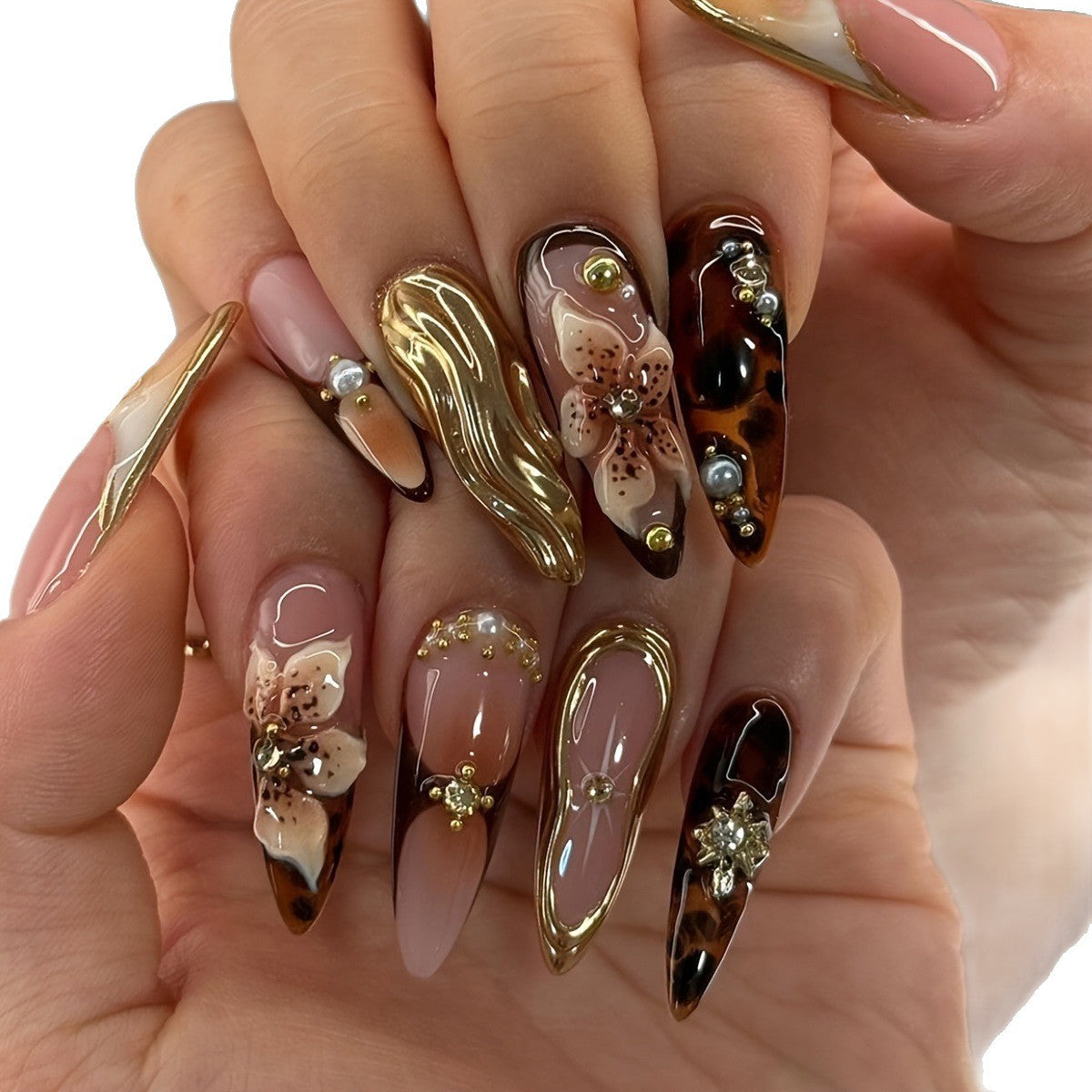 Glamouröse Texturierte Acryl-Nagelvergrößerungen Brehn