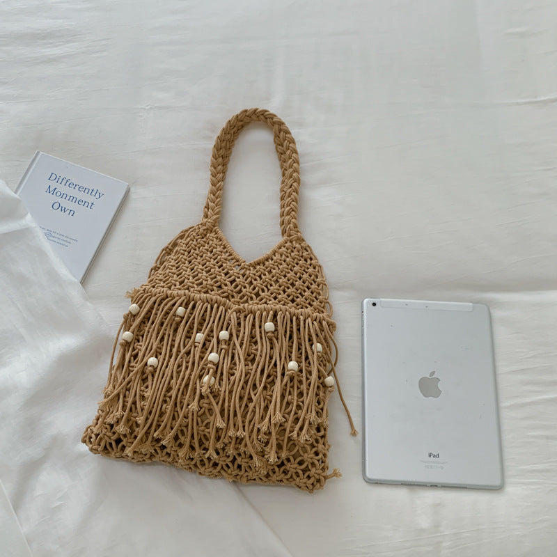 Handgefertigte Makramee Tasche mit Quasten Brehn