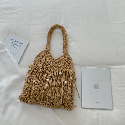 Handgefertigte Makramee Tasche mit Quasten Brehn