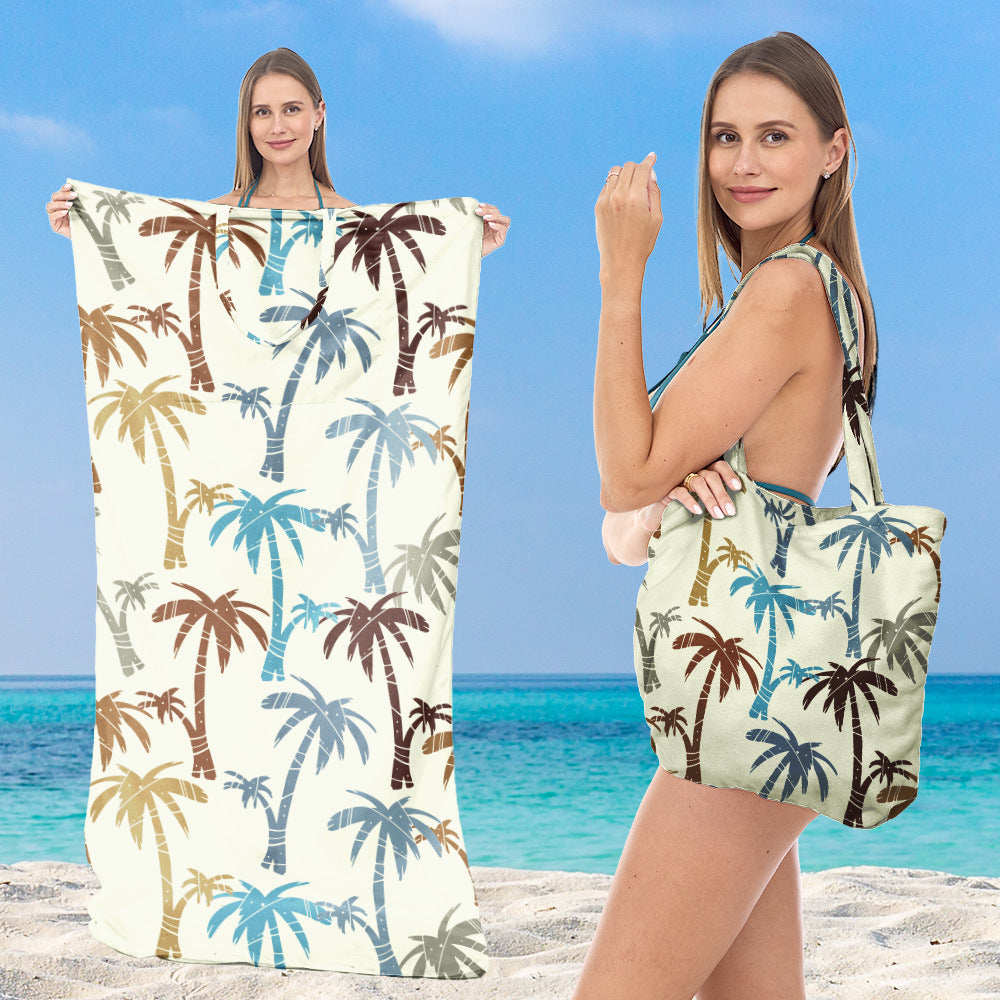 Multifunktionales Strandhandtuch mit integrierter Tragetasche Brehn