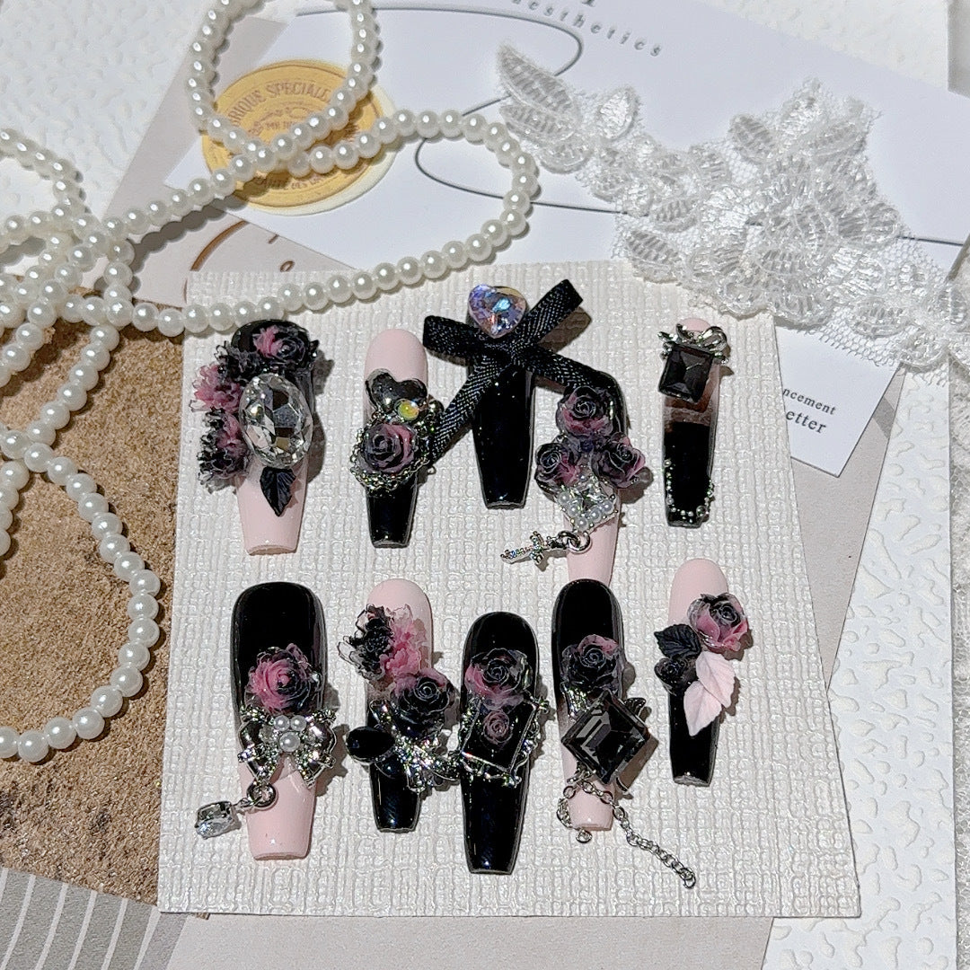 Elegantes dekoratives Press-On-Nagel-Set