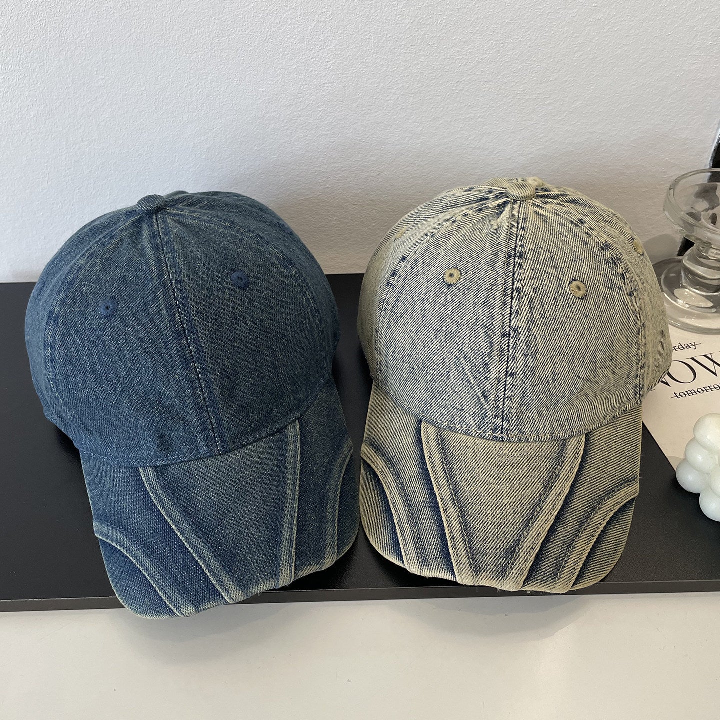 Frauen Vintage Zerrissene Denim Baseballmütze Brehn
