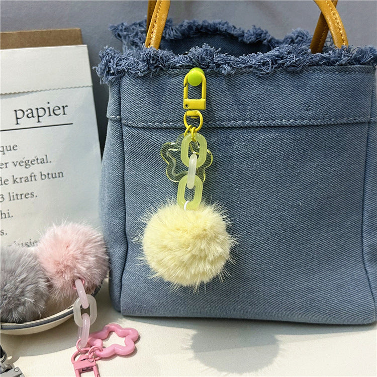 Niedlicher Flauschiger Pom-Pom Schlüsselanhänger Brehn