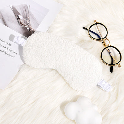 Damen nan kuschelige Thermo Schlafmaske aus Teddyfleece mit verstellbarem Satinband Brehn