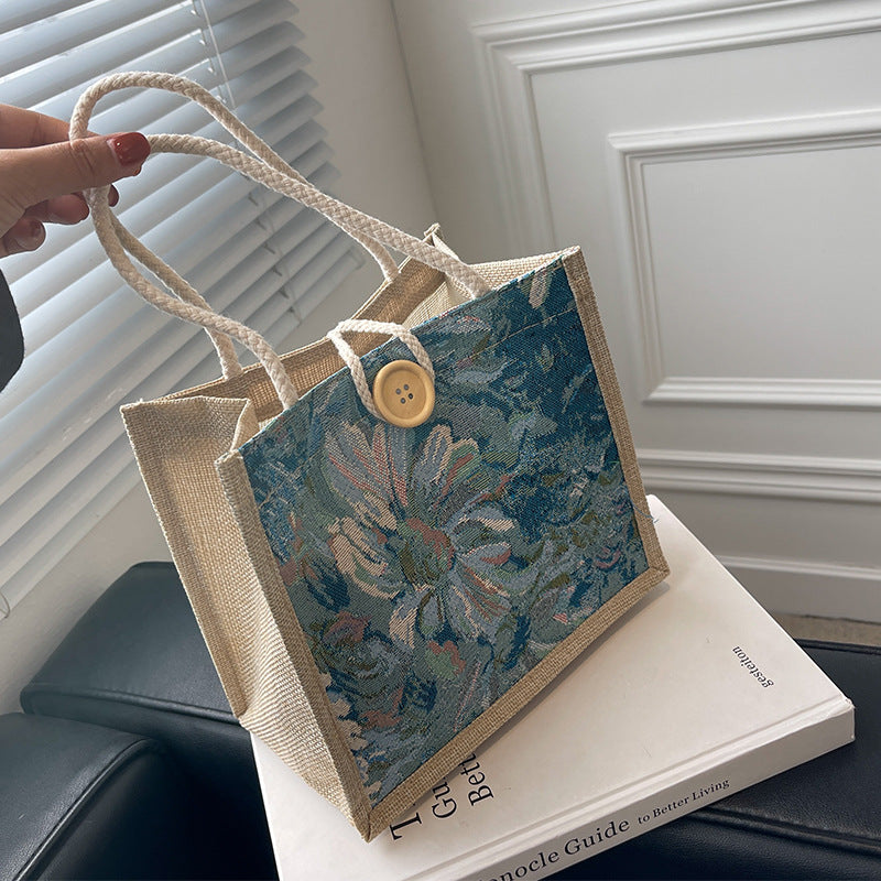Floral bestickte Artisan Tragetasche