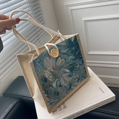Floral bestickte Artisan Tragetasche