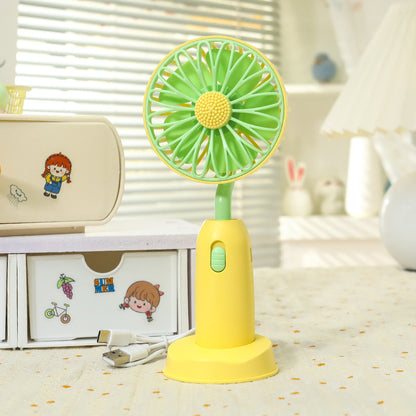 Damen Tragbarer USB-Lüfter mit verspieltem Blumen-Design Brehn