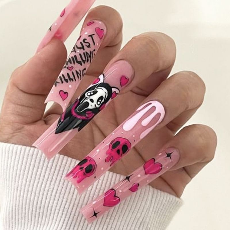 Halloween-Themen Press-On Nagelkunst Set Brehn