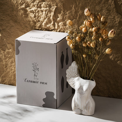 Handgeschnitzte Geflochtene Weibliche Torso Dekorative Keramische Knospenvase