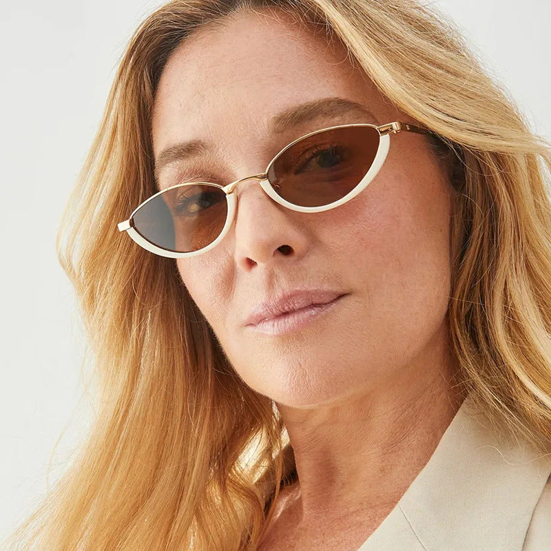 Damen modische Cat-Eye Sonnenbrille mit zweifarbigem Rahmen und UV-Schutz Brehn